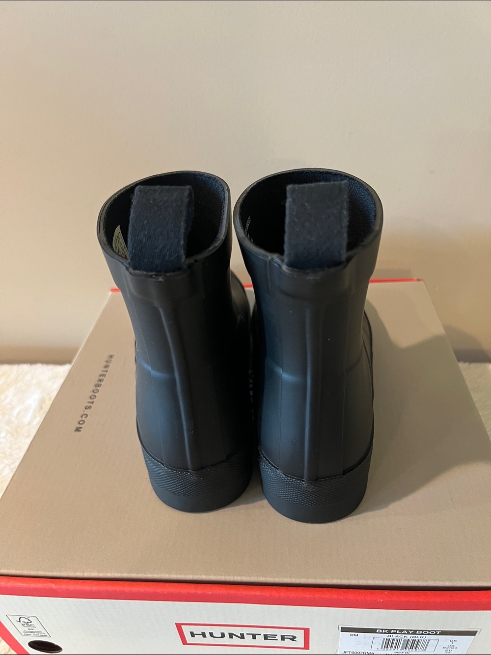 Hunter Black Play Rain Ankle Boots Size Girls 3 - Picture 3 of 6